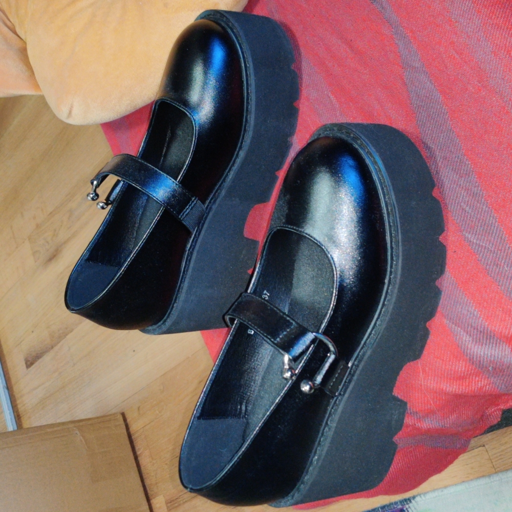 platform wedge Mary Jane shoes